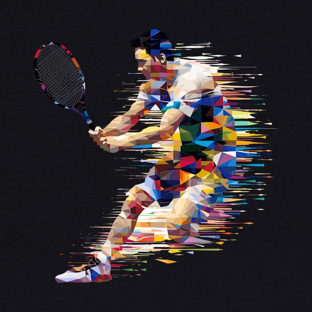 Tennis Player Sport Game Champion Competition Abstract by Cubebox